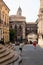 Beautiful Crociferi street in historical center of Catania