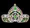 beautiful crown, tiara tiara with gems and pea