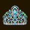 beautiful crown, tiara tiara with gems and pea