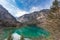 Beautiful crystal clear water lake view in Jiuzhaigou