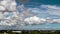 Beautiful Cumulus Clouds over Town