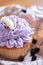 Beautiful cupcake with creamy topping