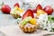 Beautiful cupcakes decorated with fresh fruits