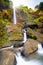 Beautiful `Curug Sewu` waterfall in the tropical forests of the Bruno region, Purworejo, Indonesia