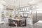 Beautiful Custom Kitchen Design Drawing with Ghosted Photo Behind