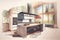 Beautiful Custom Kitchen Design Drawing and Gradated Photo Combination.