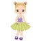 Beautiful Cute Girl Holding Bouquet of Lavender. Vector Blond Girl with Lavender