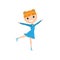 Beautiful cute little figure skater on white background