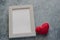 Beautiful cute lovely white pastel frame with red heart I LOVE YOU on black background. Photo for couple and lover,family and