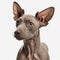 Beautiful cute nice dog breed mexican hairless xoloitzcuintle isolated on white close-up, beautiful pet,