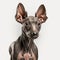 Beautiful cute nice dog breed mexican hairless xoloitzcuintle isolated on white close-up, beautiful pet,