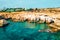 Beautiful Cyprus, Konnos Bay in Cape Greko natural park, rock arch near of Ayia Napa