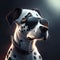 Beautiful Dalmatian dog wearing Oakley sunglasses