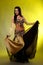 Beautiful dancer woman in bellydance costume