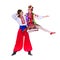 Beautiful dancing couple in ukrainian polish