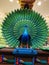 Beautiful dancing peacock statue inside Hindu Lord Murugan Temple inside Batu Caves in Kuala Lumpur Malaysia.