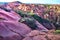 Beautiful Danxia Landform at sunset