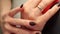 Beautiful dark colorful glitter gel polish nails manicure video