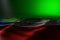 Beautiful dark image of Equatorial Guinea flag lying flat on green background with soft focus and free space for content - any
