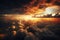 beautiful dark sunset sky with cumulus clouds aerial view for abstract background