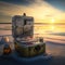 Beautiful day in nature ice fishing - generative AI