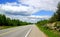 Beautiful day for a road trip: Scenic highway near Lake Superior in Ontario / Canada