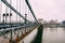 Beautiful daytime view of Szechenyi chain bridge in Budapest