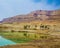 Beautiful Dead sea spa on background