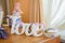 Beautiful decor for a newborn, wooden letters love