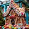 beautiful decorated Christmas house generated by AI tool