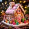 beautiful decorated Christmas house generated by AI tool