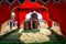 Beautiful Decorated empty Camel cart for desert safari ride during Camel fair festival in Pushkar, Rajasthan, India