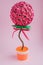 Beautiful decoration crafts floral pink topiary, DIY