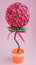 Beautiful decoration crafts floral pink topiary, DIY