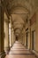 Beautiful decorative arcade, portico, in Bologna, Italy