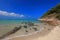 Beautiful deep blue sea and sky view of Hat Sai Kaew beach, Sattahip, Thailand