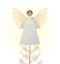 Beautiful and delicate Christmas angel with wings in warm golden shades