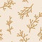 A beautiful delicate seamless pattern of mustard-colored twigs.