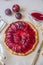 Beautiful and delicious home made ruby red plum galette