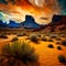 Beautiful desert landscape with plants - ai generated image