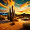 Beautiful desert landscape with plants - ai generated image