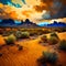 Beautiful desert landscape with plants - ai generated image