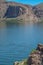 Beautiful desert rock formations line this secluded, Canyon Lake in Tortilla Flat, Tonto National Forest, Arizona