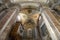 Beautiful detail of ceiling and marble columns of basilica of Sa