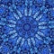 Beautiful Detailed Blue Mandala Fractal. Abstract Background Pattern. Decorative Modern Artwork. Creative Ornate Image. Element.