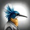 Beautiful detailed kingfisher in rich colors - ai generated image