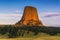 Beautiful devil tower at sunset wyoming,usa