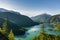 Beautiful Diablo lake in the mountains Washington state USA