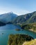 Beautiful Diablo lake in the mountains Washington state USA