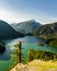 Beautiful Diablo lake in the mountains Washington state USA